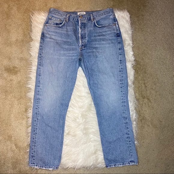 Agolde Riley High Rise Crop in “Blur” - Picture 8 of 16